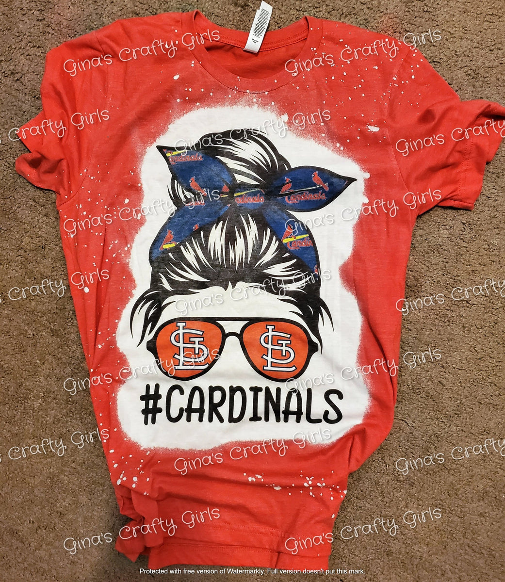 Cardinals Baseball T-shirt Bleached Cardinals Shirt St. 