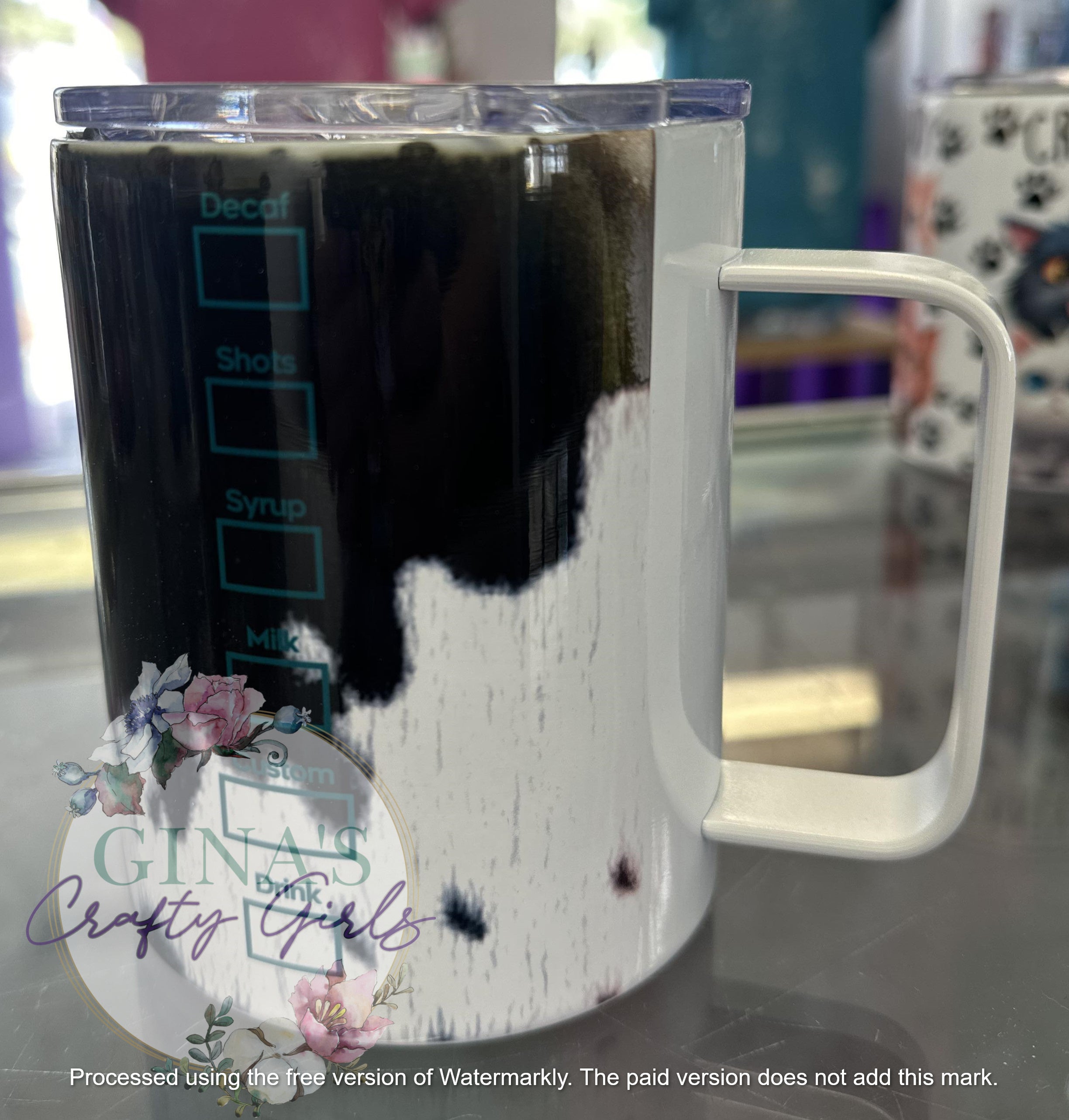 Cowprint Starbucks Watercolor Camp Mug