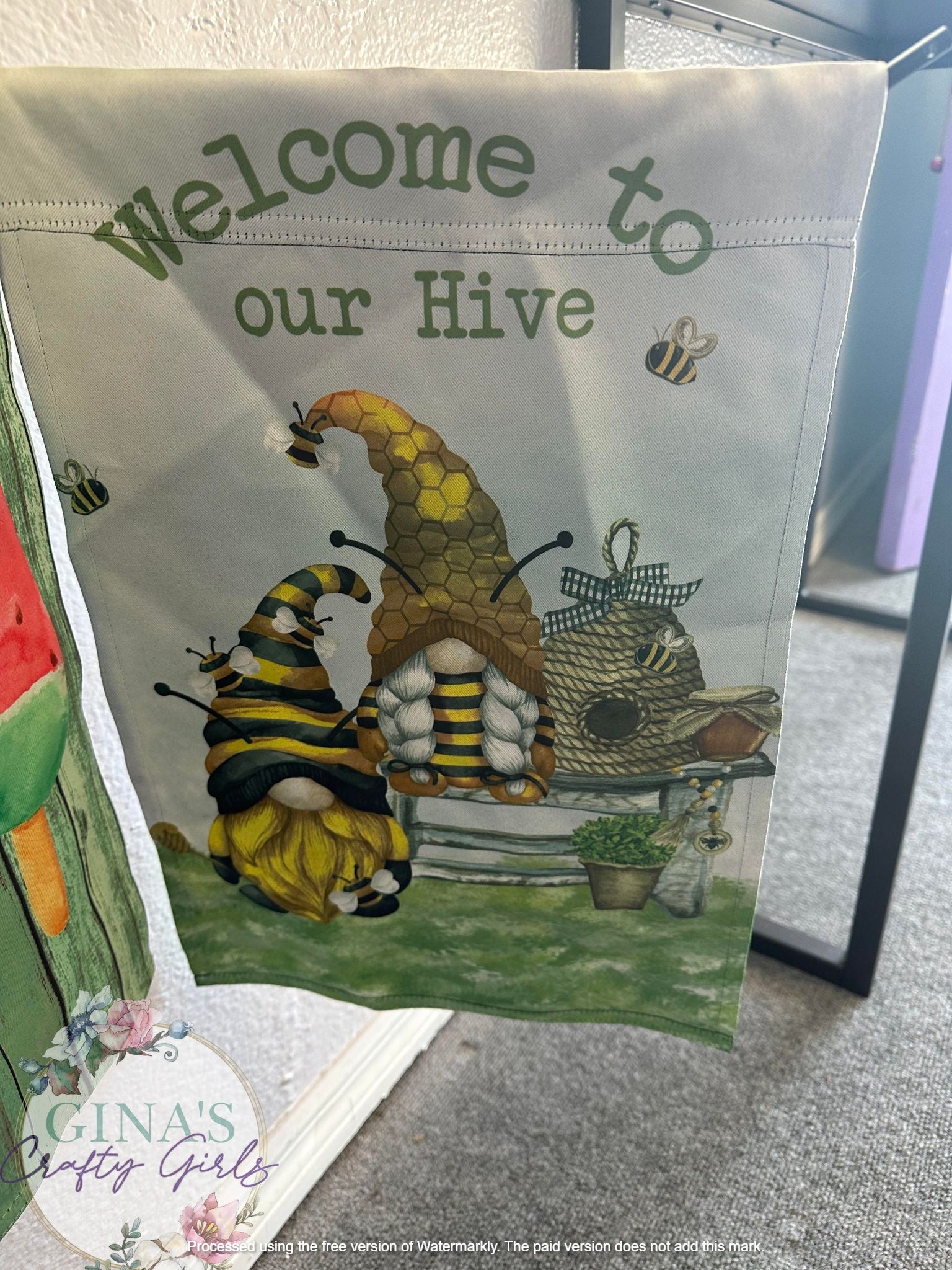 Welcome to Our Hive 12 x18 Double Sided Garden Flag