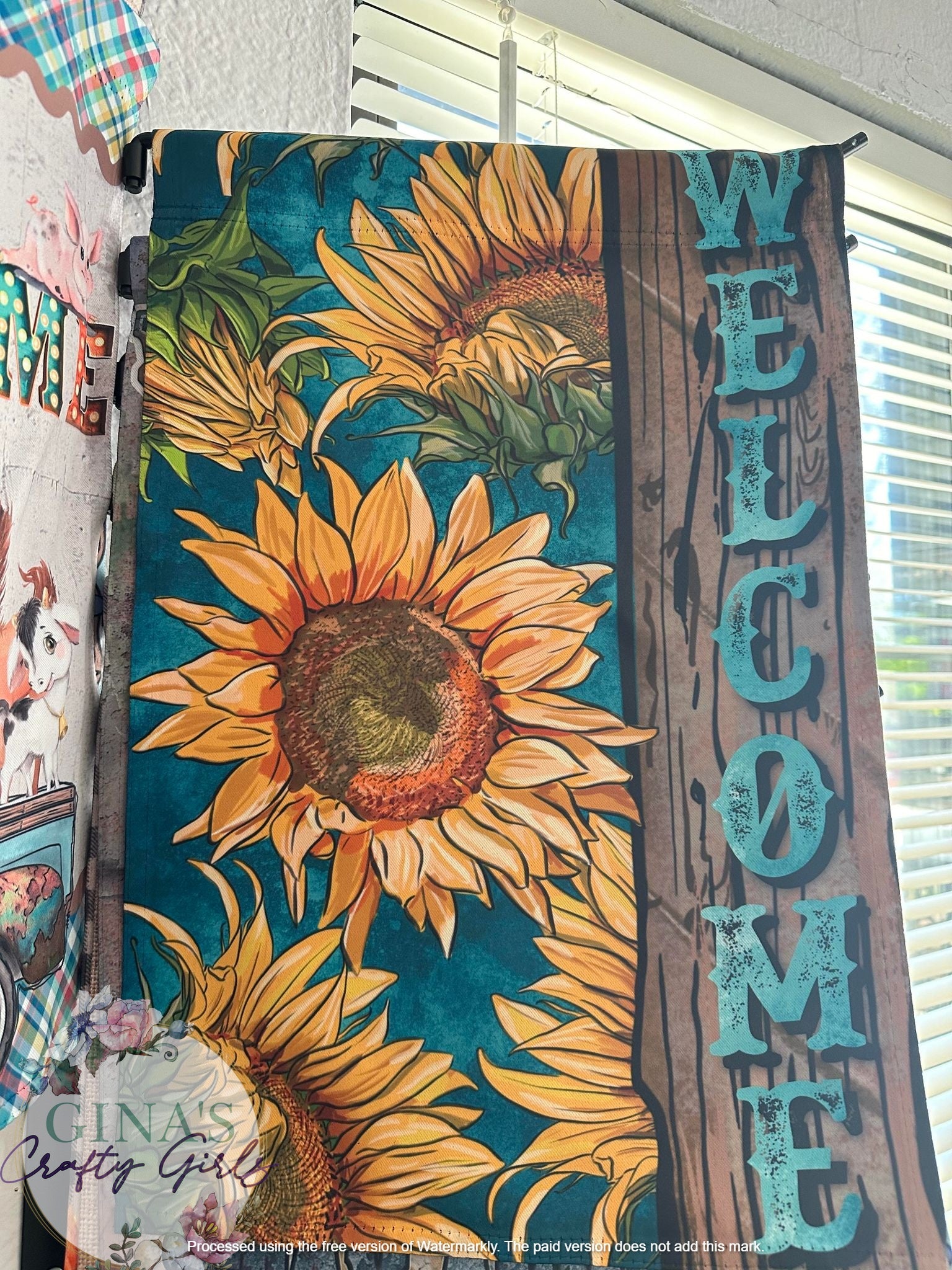 Welcome With Sunflowers 12 x18 Double Sided Garden Flag