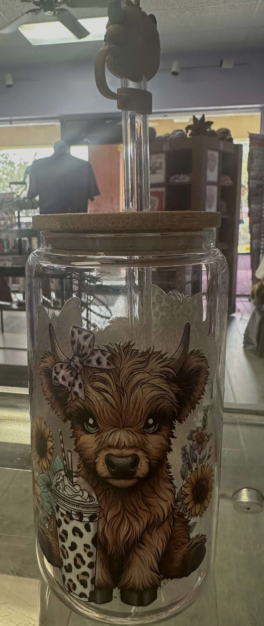 Highland Cows Coffee Glass Cup