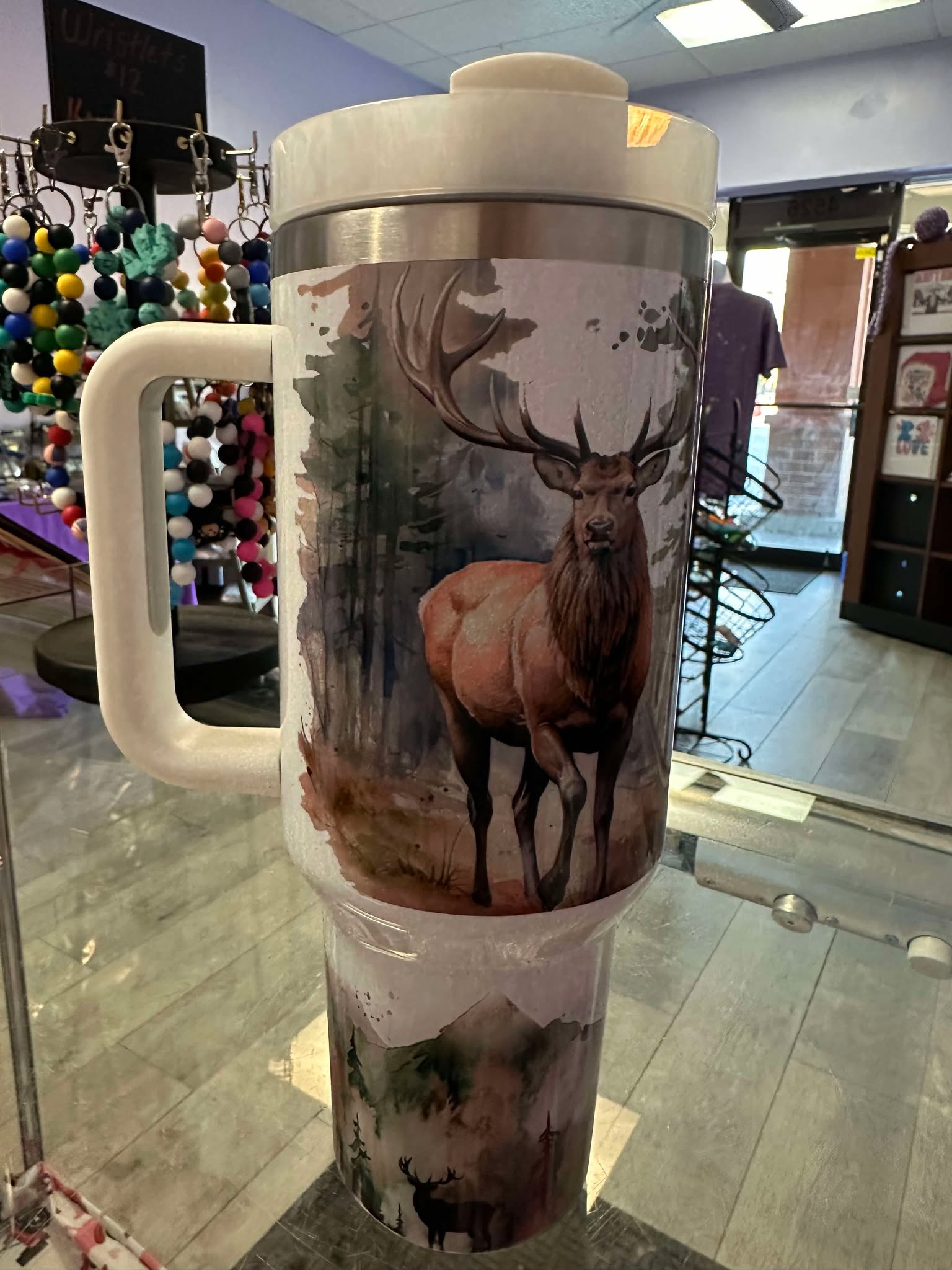 Elk With American Flag 40 Oz Tumbler