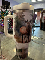 Load image into Gallery viewer, Elk With American Flag 40 Oz Tumbler
