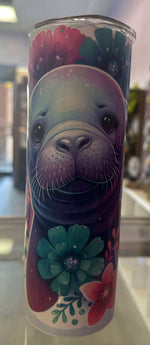 Load image into Gallery viewer, Watercolor Manatee Tumbler
