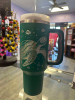 Load image into Gallery viewer, Sea Turtle Laser Engraved 40 Oz Tumbler
