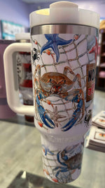 Load image into Gallery viewer, No Crabby Attitudes Crab 40 Oz Tumbler
