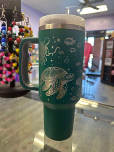 Sea Turtle Laser Engraved 40 Oz Tumbler