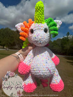 Load image into Gallery viewer, Neon Rainbow Unicorn Crochet
