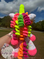 Load image into Gallery viewer, Neon Rainbow Unicorn Crochet
