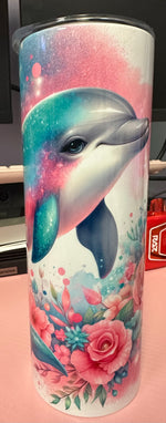 Load image into Gallery viewer, Floral Dolphin Tumbler
