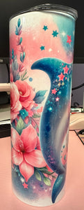 Floral Dolphin Tumbler