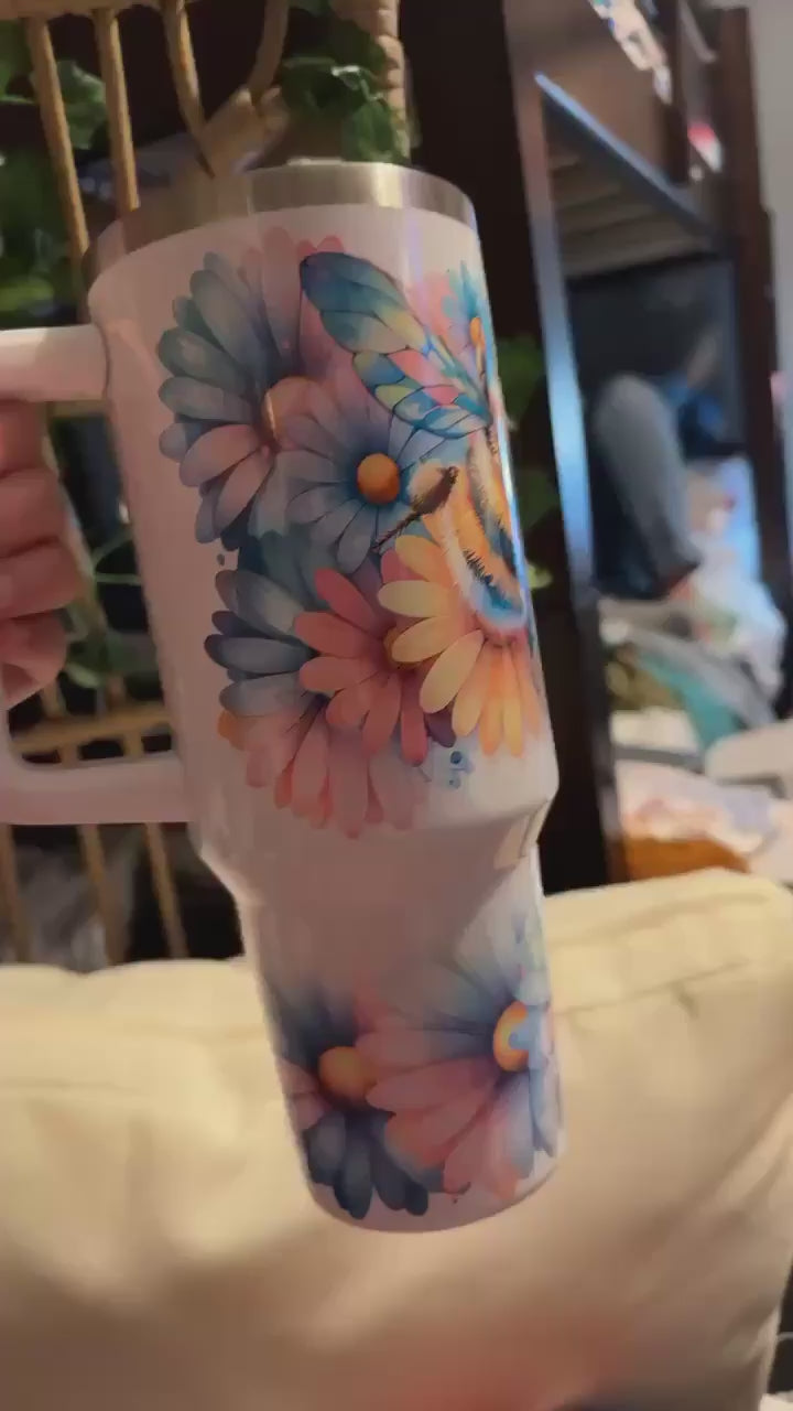 Bees With Daisies 40 Oz Tumbler