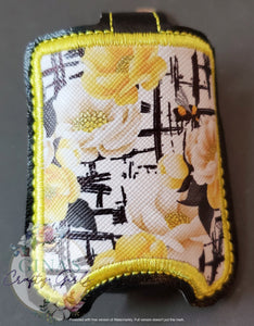 Yellow Roses with Bees Hand Sanitizer Holder