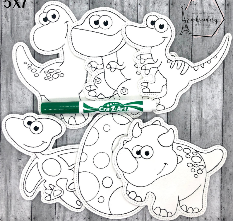 Dinosaurs Coloring Doll Set