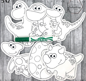 Dinosaurs Coloring Doll Set